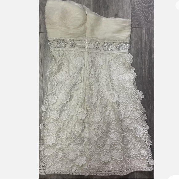 Sue Wong nocturne white strapless dress - Picture 8 of 10